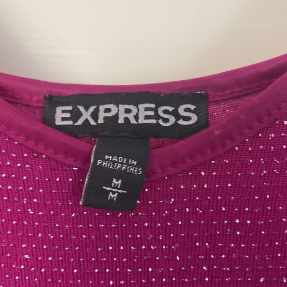 Party Metallic Silver Hot Raspberry Pink Camisole Adjustable Straps Size Medium - Picture 2 of 5